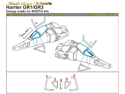 Bae Harrier Gr.1/3 Canopy Masks (Designed To Be Used With Kinetic Model Kits) - zdjęcie 1