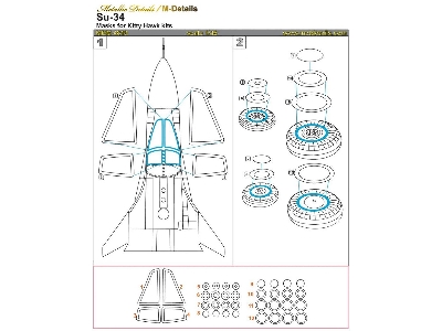 Sukhoi Su-34 Masks (Designed To Be Used With Kitty Hawk Models Kits) - zdjęcie 1