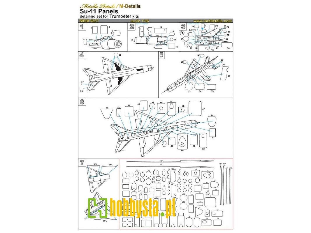 Sukhoi Su-11 Panels (Designed To Be Used With Trumpeter Kits) - zdjęcie 1 Sukhoi Su-11 Panels (Designed To Be Used With Trumpeter Kits) - zdjęcie 1