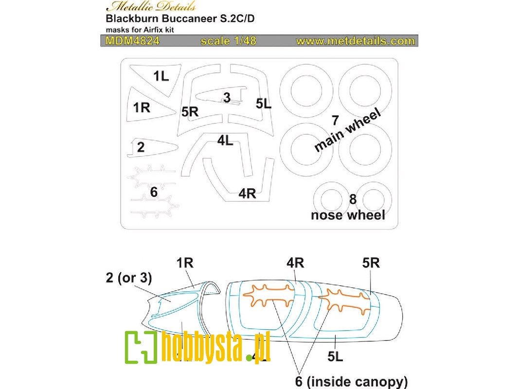 Blackburn Buccaneer S.2 C/D - Wheels And Canopy Frame Paint Masks (Designed To Be Used With Airfix Kits) - zdjęcie 1 Blackburn Buccaneer S.2 C/D - Wheels And Canopy Frame Paint Masks (Designed To Be Used With Airfix Kits) - zdjęcie 1