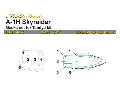 Douglas A-1 H Skyraider - Masks Set (Designed To Be Used With Tamiya Kits) - zdjęcie 1