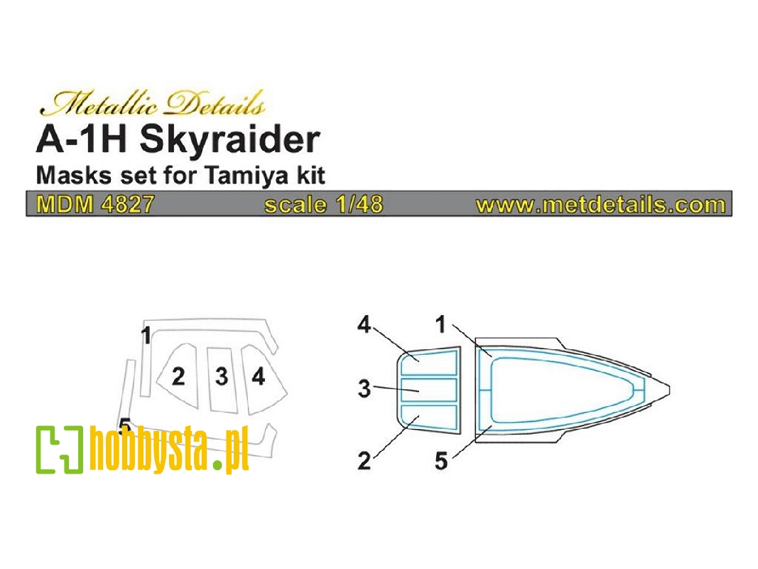 Douglas A-1 H Skyraider - Masks Set (Designed To Be Used With Tamiya Kits) - zdjęcie 1