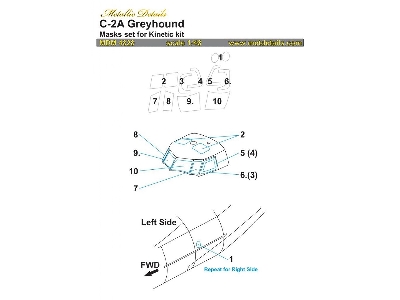 Grumman C-2 A Greyhound - Masks Set (Designed To Be Used With Kinetic Model Kits) - zdjęcie 1
