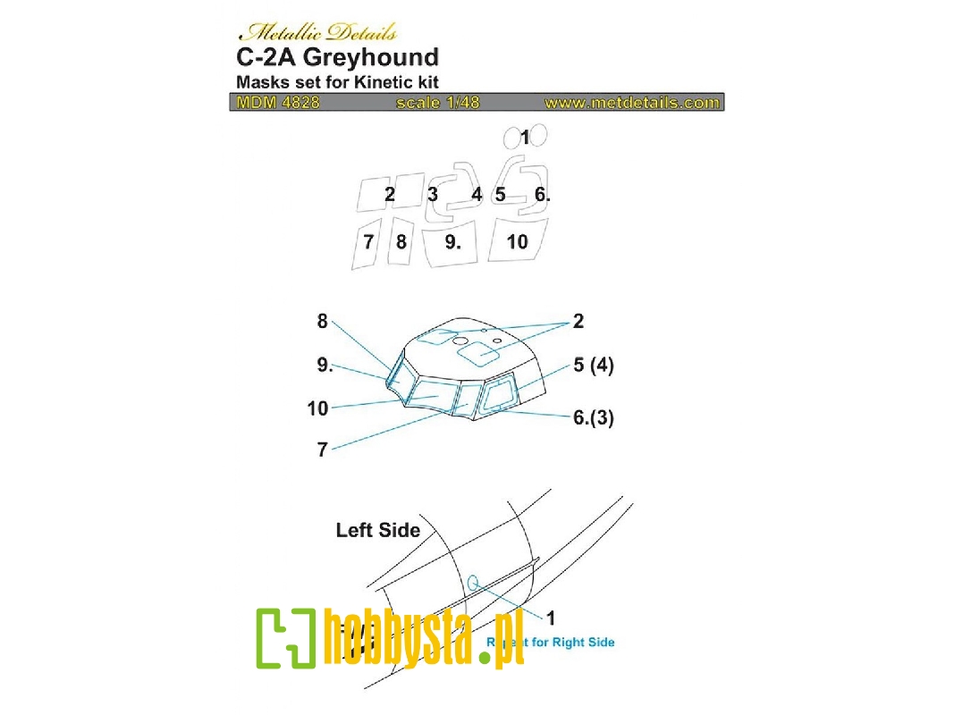 Grumman C-2 A Greyhound - Masks Set (Designed To Be Used With Kinetic Model Kits) - zdjęcie 1 Grumman C-2 A Greyhound - Masks Set (Designed To Be Used With Kinetic Model Kits) - zdjęcie 1