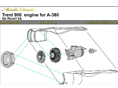 Airbus A380-800 Trent 900 Engines X 4 - 3d-printed (For Revell Kits) - zdjęcie 2
