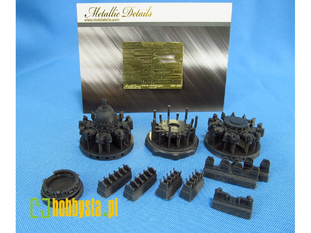 Pratt & Whitney R-1830 Set Contains Resin And Photo-etched Parts For Detailing 1 Engine Of The Aircraft (Designed To Be Used Wit