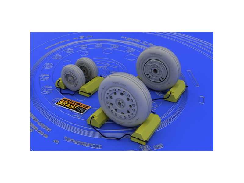  F-4B/ N wheels 1/48 - Hasegawa - żywica i blaszki - zdjęcie 1