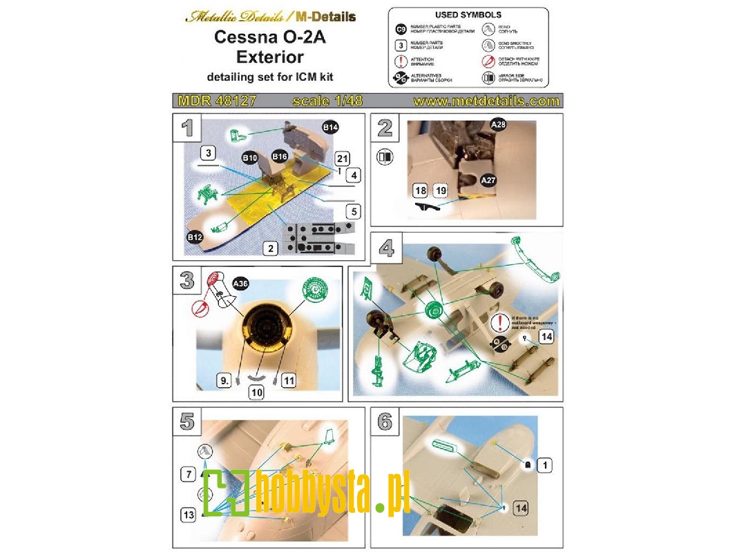 Cessna O-2a Exterior Details (Designed To Be Used With Icm And Revell Kits) - zdjęcie 1 Cessna O-2a Exterior Details (Designed To Be Used With Icm And Revell Kits) - zdjęcie 1