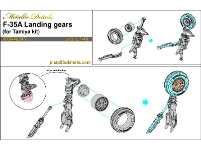 Lockheed Martin F-35 A Lightning Ii - Landing Gears 3d-printed (For Tamiya Kits) - zdjęcie 2