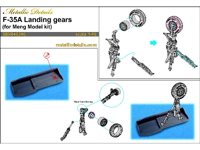 Lockheed Martin F-35 A Lightning Ii - Landing Gears 3d-printed (For Meng Model Kits) - zdjęcie 2
