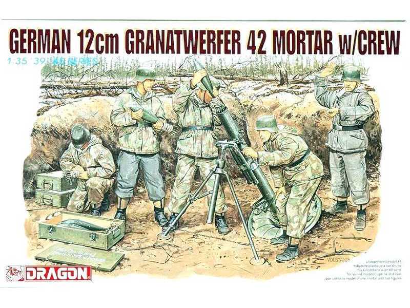German 12cm Granatwerfer 42 Mortar w/CREW - zdjęcie 1 German 12cm Granatwerfer 42 Mortar w/CREW - zdjęcie 1