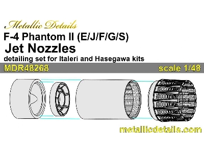 Mcdonnell Douglas F-4 E/F/G/J/S Phantom Ii - Jet Nozzles (3d-printed / For Hasegawa And Italeri Kits) - zdjęcie 2
