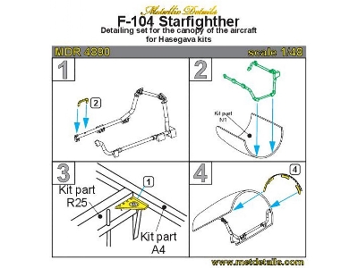 Lockheed F-104 C Starfighter - Canopy Set (Designed To Be Used With Hasegawa Kits) - zdjęcie 5