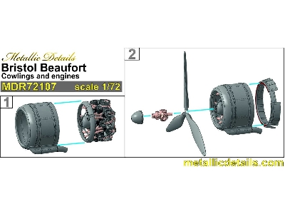 Bristol Beaufort Mk.I / Mk.Ic - Cowlings And Engine 3d-printed (For Airfix Kits) - zdjęcie 9