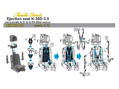 Ejection Seat K-36d-3.5 For: Su-34, Su-35, Mig-29 Late Versions (For Trumpeter And Zvezda Kits) - zdjęcie 6