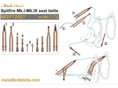 Supermarine Spitfire Mk.I - Mk.Ix - Seat Belts - zdjęcie 1