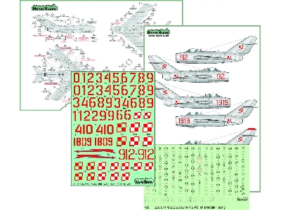 Mig-15 In Polish Service + Early Stencils - Combo Set Cs48002, D48023 + D48026 - zdjęcie 1