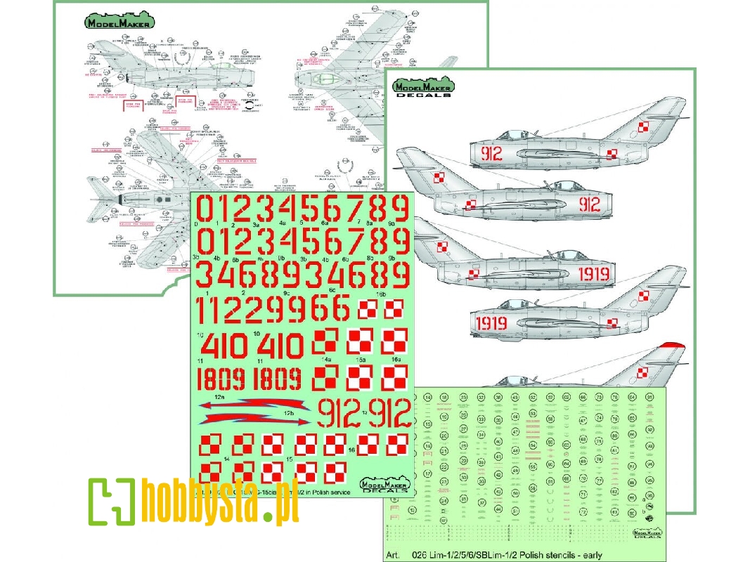 Mig-15 In Polish Service + Early Stencils - Combo Set Cs48002, D48023 + D48026 - zdjęcie 1 Mig-15 In Polish Service + Early Stencils - Combo Set Cs48002, D48023 + D48026 - zdjęcie 1