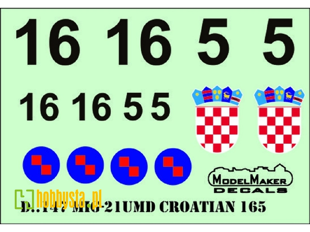 Mig-21umd Croatian 165 Display Plane - zdjęcie 1 Mig-21umd Croatian 165 Display Plane - zdjęcie 1
