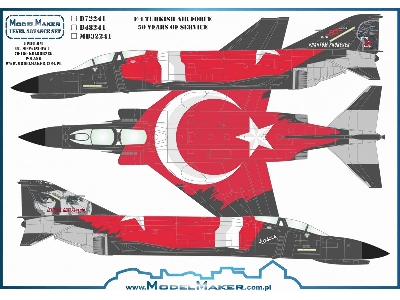 F-4 Turkish Air Force 50 Years Of Service Decals + Masks - zdjęcie 2