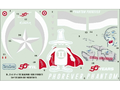 F-4 Turkish Air Force 50 Years Of Service Decals + Masks - zdjęcie 3