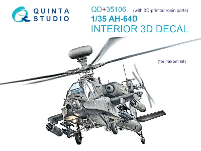 Boeing Ah-64 D Apache - Interior 3d Decal With 3d-printed Resin Parts (For Takom Kits) - zdjęcie 2