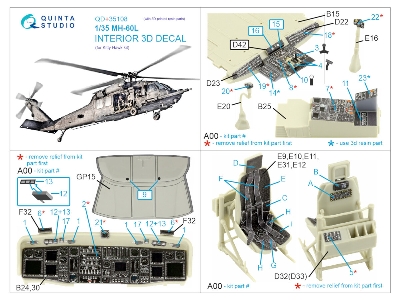 Sikorsky Mh-60 L - Interior 3d Decal With 3d-printed Resin Parts (For Kittyhawk Kits) - zdjęcie 12