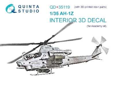 Bell Ah-1 Z - Interior 3d Decal With 3d-printed Resin Parts (For Academy Kits) - zdjęcie 2