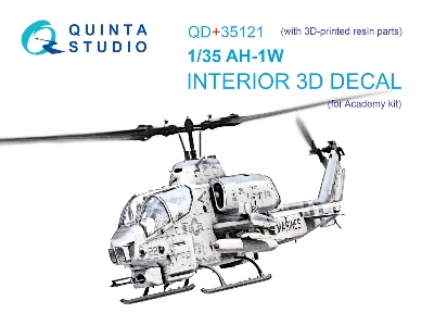 Bell Ah-1 W - Interior 3d Decal With 3d-printed Resin Parts (For Academy Kits) - zdjęcie 2