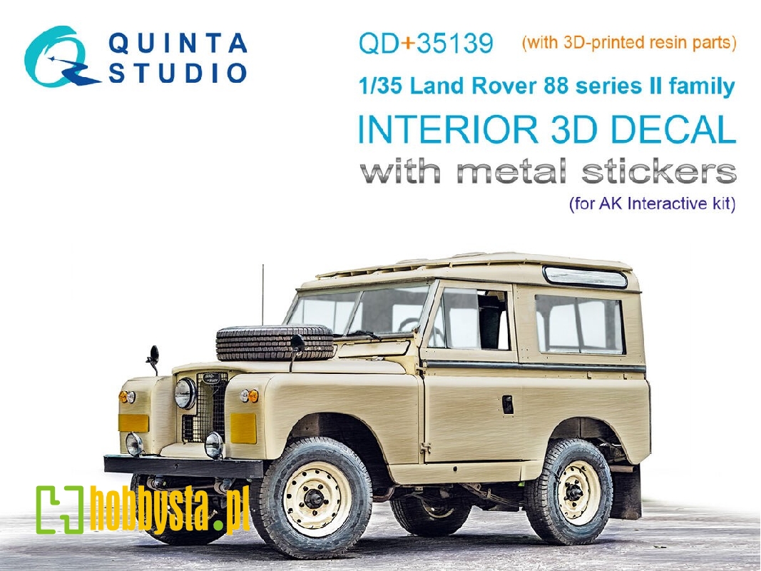 Land Rover 88 Series Ii Family - 3d-printed & Coloured Interior On Decal Paper With 3d-printed Resin Parts (For Ak Interactive K Land Rover 88 Series Ii Family - 3d-printed & Coloured Interior On Decal Paper With 3d-printed Resin Parts (For Ak Interactive K