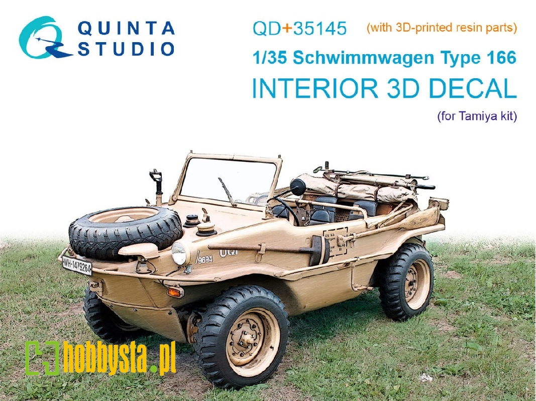 Schwimmwagen Type 166 - 3d-printed & Coloured Interior On Decal Paper With 3d-printed Resin Parts (For Tamiya Kits) - zdjęcie 1 Schwimmwagen Type 166 - 3d-printed & Coloured Interior On Decal Paper With 3d-printed Resin Parts (For Tamiya Kits) - zdjęcie 1