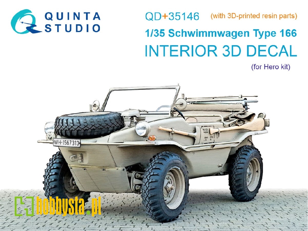 Schwimmwagen Type 166 - 3d-printed & Coloured Interior On Decal Paper With 3d-printed Resin Parts (For Hero Kits) - zdjęcie 1 Schwimmwagen Type 166 - 3d-printed & Coloured Interior On Decal Paper With 3d-printed Resin Parts (For Hero Kits) - zdjęcie 1