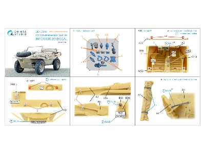 Schwimmwagen Type 166 - 3d-printed & Coloured Interior On Decal Paper With 3d-printed Resin Parts (For Hero Kits) - zdjęcie 5