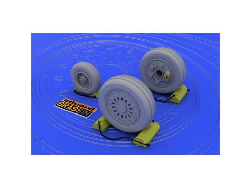 F-16 early wheels 1/48 - Kinetic - żywica i blaszki - zdjęcie 1 F-16 early wheels 1/48 - Kinetic - żywica i blaszki - zdjęcie 1