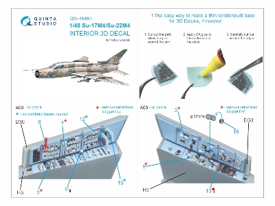Sukhoi Su-17m4 / Su-22m4 - Interior 3d Decal With 3d-printed Resin Parts (For Hobby Boss Kits) - zdjęcie 13