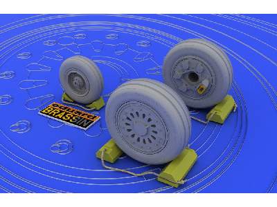  F-16 early wheels 1/48 - Tamiya - żywica i blaszki - zdjęcie 2