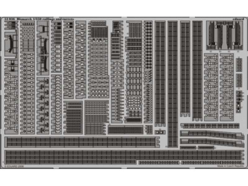  Bismark railings and turrets 1/350 - Revell - blaszki - zdjęcie 1