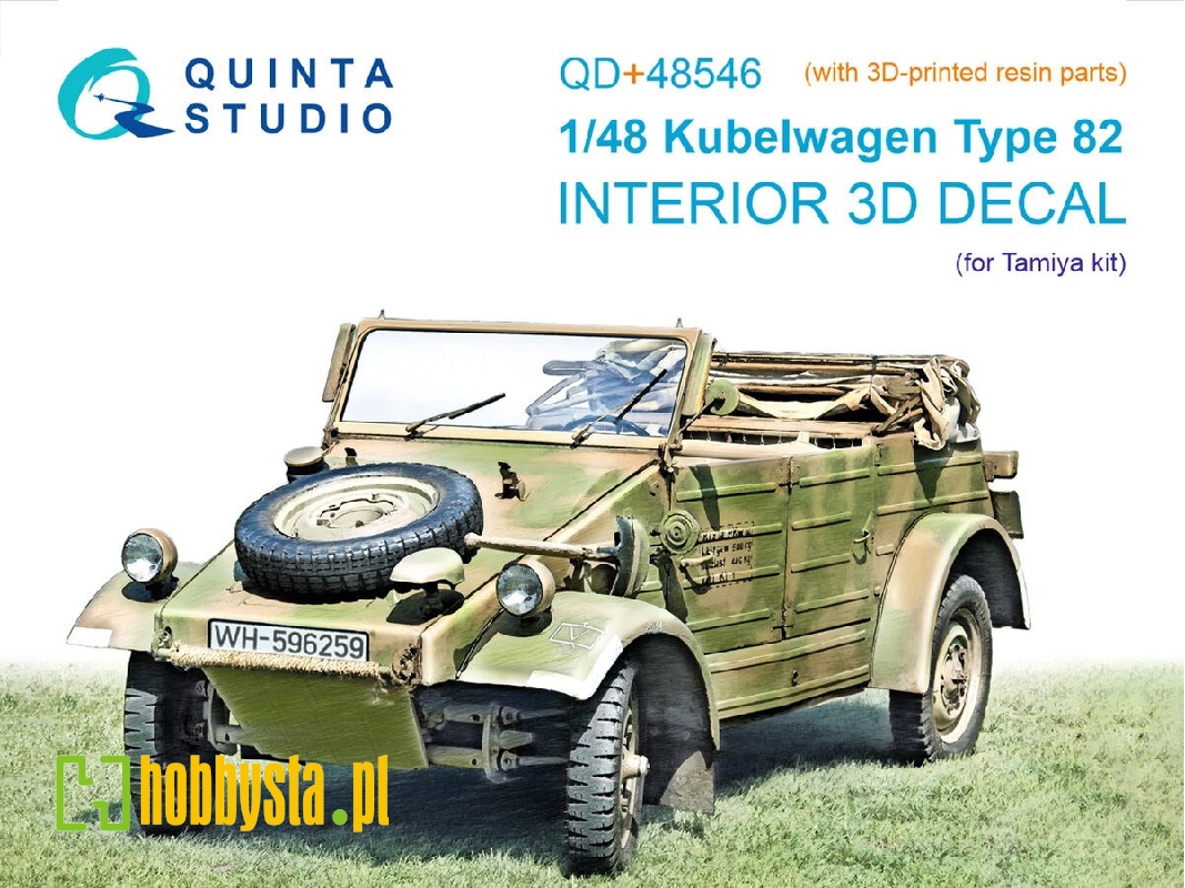 Kubelwagen Type 82 - 3d-printed & Coloured Interior On Decal Paper With 3d-printed Resin Parts (For Tamiya Kits) - zdjęcie 1 Kubelwagen Type 82 - 3d-printed & Coloured Interior On Decal Paper With 3d-printed Resin Parts (For Tamiya Kits) - zdjęcie 1