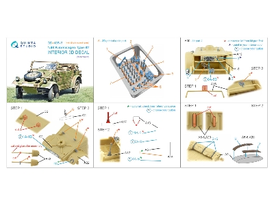 Kubelwagen Type 82 - 3d-printed & Coloured Interior On Decal Paper With 3d-printed Resin Parts (For Tamiya Kits) - zdjęcie 2