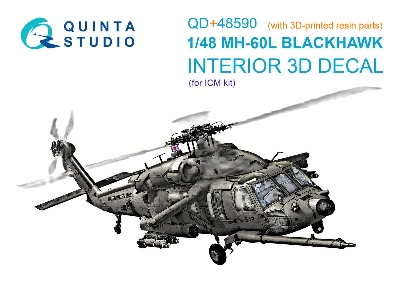 Sikorsky Mh-60 L Blackhawk - 3d-printed & Coloured Interior On Decal Paper With 3d-printed Resin Parts (For Icm Kits) - zdjęcie