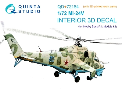 Mil Mi-24v - 3d-printed & Coloured Interior On Decal Paper With 3d-printed Resin Parts (For Hobby Boss / Ark Models Kits) - zdjÄ