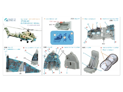 Mil Mi-24v - 3d-printed & Coloured Interior On Decal Paper With 3d-printed Resin Parts (For Hobby Boss / Ark Models Kits) - zdjÄ