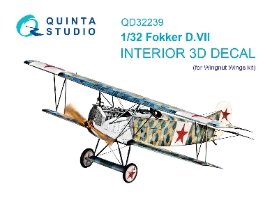 Fokker D.Vii - 3d-printed & Coloured Interior On Decal Paper (For Wingnut Wings Kits) - zdjęcie 1