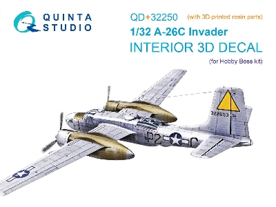 Douglas A-26 C Invader - 3d-printed & Coloured Interior On Decal Paper With 3d-printed Resin Parts (For Hobby Boss Kits) - zdję