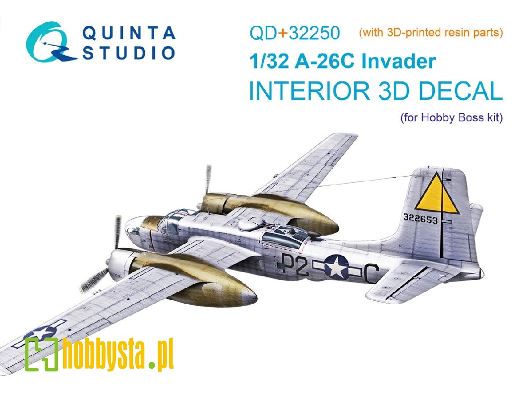 Douglas A-26 C Invader - 3d-printed & Coloured Interior On Decal Paper With 3d-printed Resin Parts (For Hobby Boss Kits) - zdję Douglas A-26 C Invader - 3d-printed & Coloured Interior On Decal Paper With 3d-printed Resin Parts (For Hobby Boss Kits) - zdję