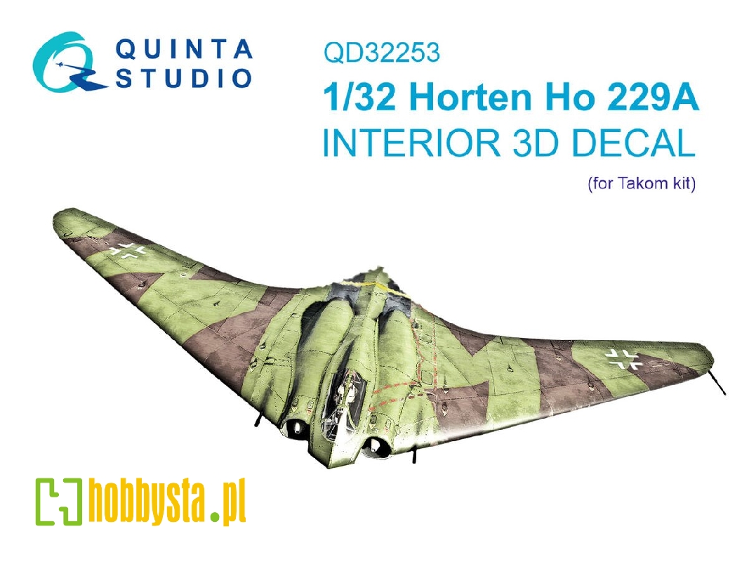 Horten Ho 229 A - 3d-printed & Coloured Interior On Decal Paper (For Takom Kits) - zdjęcie 1 Horten Ho 229 A - 3d-printed & Coloured Interior On Decal Paper (For Takom Kits) - zdjęcie 1