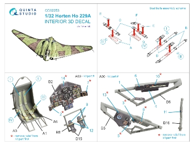 Horten Ho 229 A - 3d-printed & Coloured Interior On Decal Paper (For Takom Kits) - zdjęcie 2