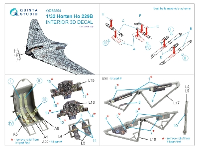 Horten Ho 229b Interior 3d Decal (For Takom) - zdjęcie 10