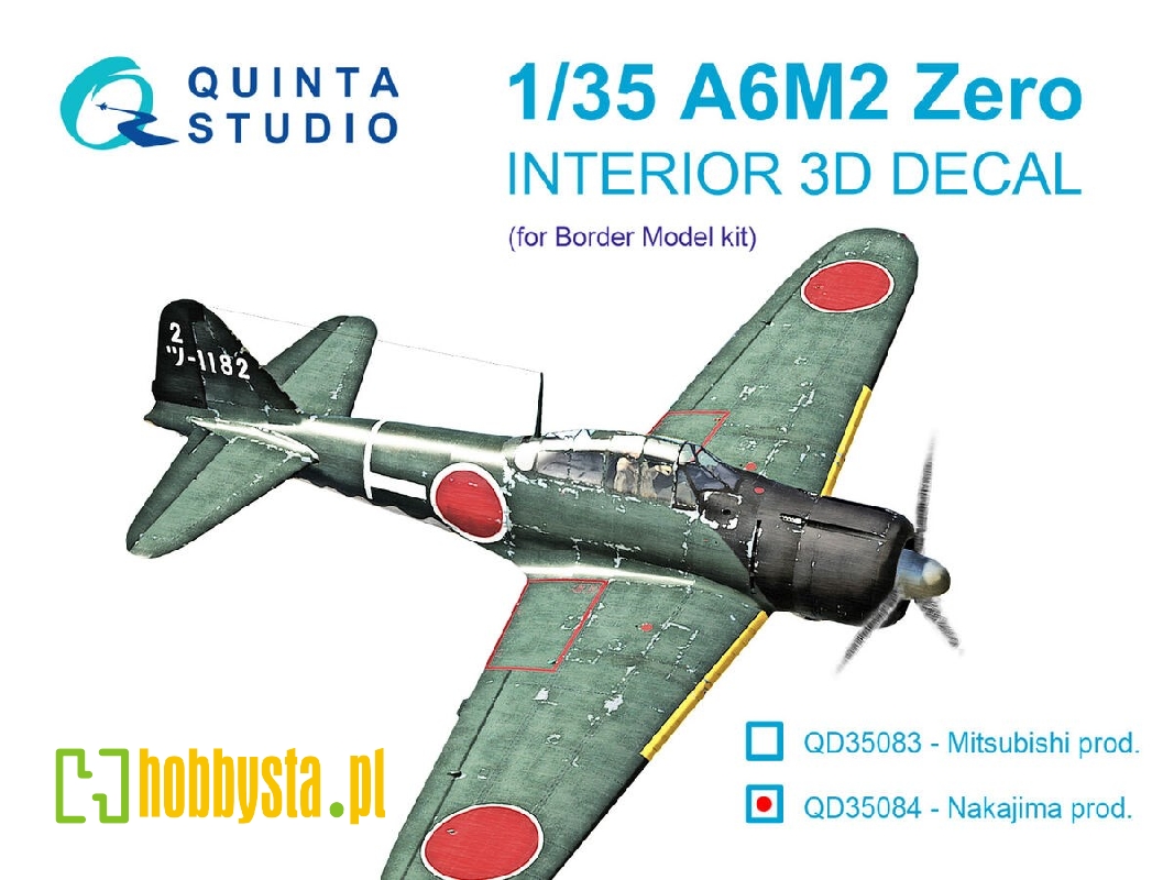A6m2 Zero (Nakajima Prod.) - 3d-printed & Coloured Interior On Decal Paper (For Border Model Kits) - zdjęcie 1 A6m2 Zero (Nakajima Prod.) - 3d-printed & Coloured Interior On Decal Paper (For Border Model Kits) - zdjęcie 1