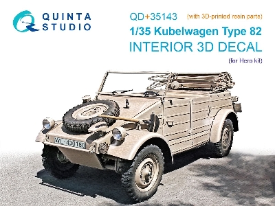 Kubelwagen Type 82 - 3d-printed & Coloured Interior On Decal Paper With 3d-printed Resin Parts (For Hero Kits) - zdjęcie 1
